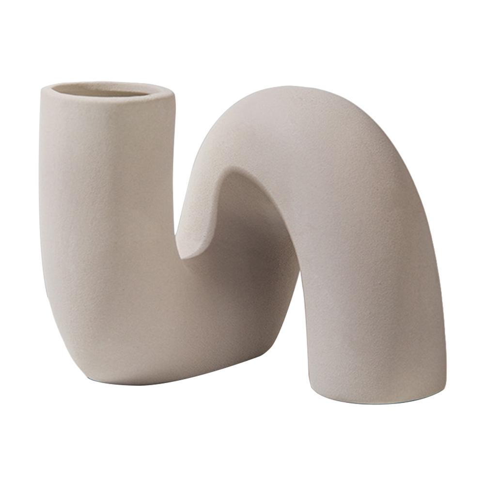 

Twist Pipe Shaped Modern Vase Boho Nordic Style Pipe-shaped Ceramic Vase Multipurpose for Living Room/Wedding/Office/Decoration верблюд
