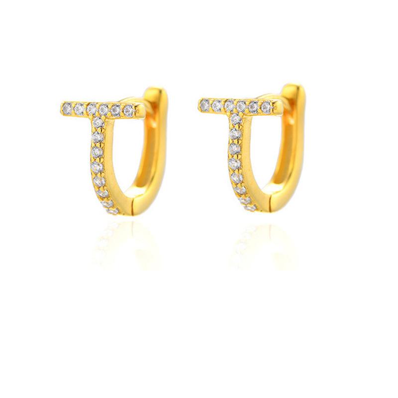 Korean Version of Fashion Ear Buckle Cold Wind High Sense Popular Cross Diamond Women's Simple Accessories Jewelry