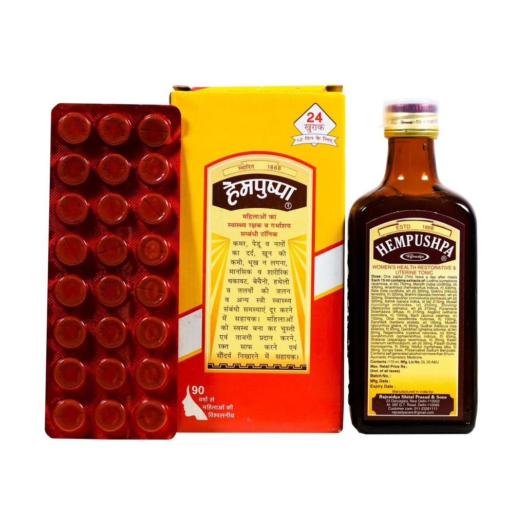 Hempushpa (170 Ml and 24 Tabs), Hempushpa Women's Health, Rajvaidya