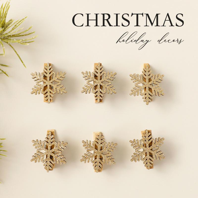 Holiday Tree Ornaments Wooden Decor With Snowflake Reindeer For Christmas Gift