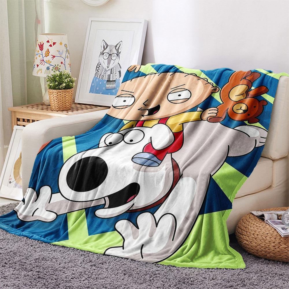 Brian Griffin Printed Flannel Blanket, soft throw for bedroom sofa, washable, fan merchandise, great gift.
