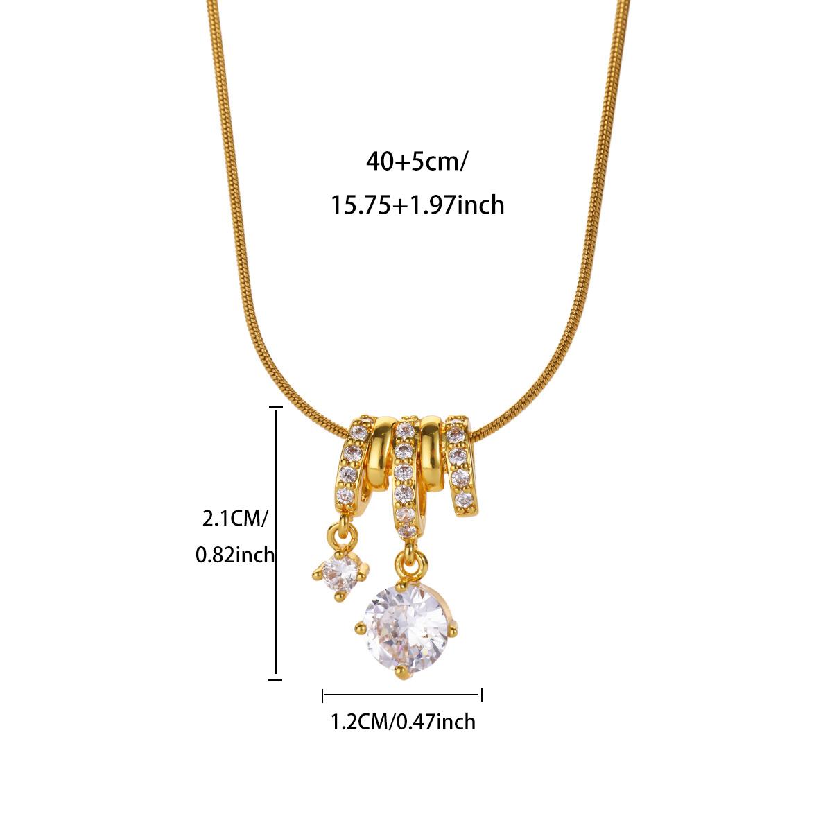 

Vintage Horse and Hassam Hand Stainless Steel Necklace for Women 18K Gold-plated Cubic Zirconia Necklaces Jewelry Accessories