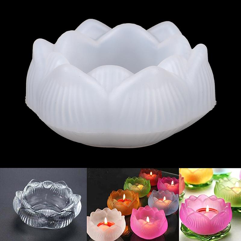 1Pc Lotus Shape DIY Silicone Mold Epoxy Resin Ashtray Crafts Making Mould