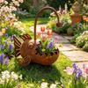 Yousheng Rustic Iron Planter, Fish Shaped Design, Decorative Metal Flower Pot for Succulents Cactus Plants, Rustproof Garden Patio Porch Balcony Yard
