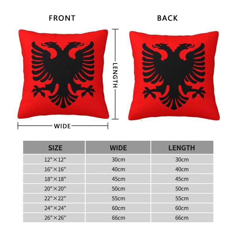 Custom Flag Of Albania Eagle Pillow Case 45X45Cm Albanian Pride Luxury Cushion Cover Soft Pillowcase