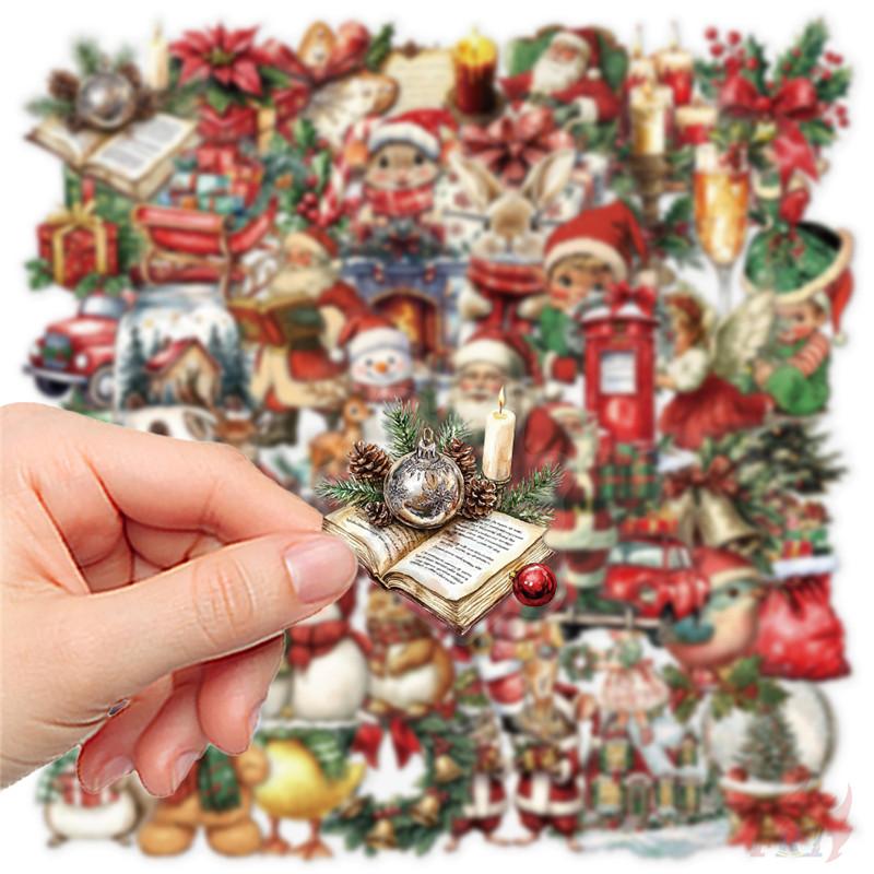 50Pcs/Set Retro ChristmasPET Stickers Waterproof DIY Fashion Doodle Decals Stickers