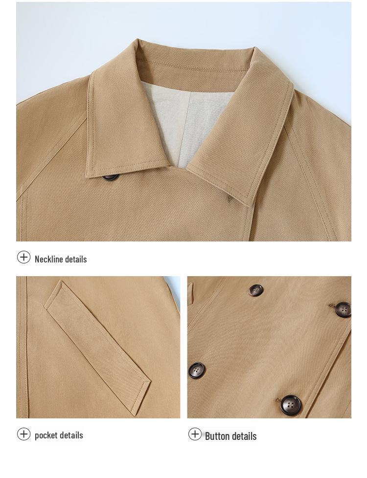 Trench da Donna Taglie Forti Stile Coreano Ultra-Lungo Ampio con Collo Rialzato – Giacca Casual alla Moda, Versatile, Anti-Età