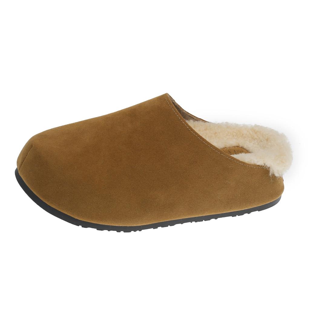 Cowhide version 2025 autumn new retro flat bottom versatile outer wear comfortable without grinding feet pedal Boken slippers