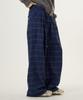 UNKNOWN PLANET Check Elastic Waist Pants Blue