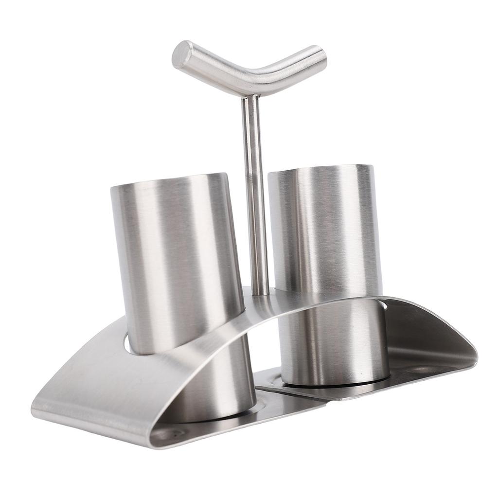 2PCS Kitchen Seasoning Jars 304 Stainless Steel Seasoning Container Condiment Bottle with Rack for