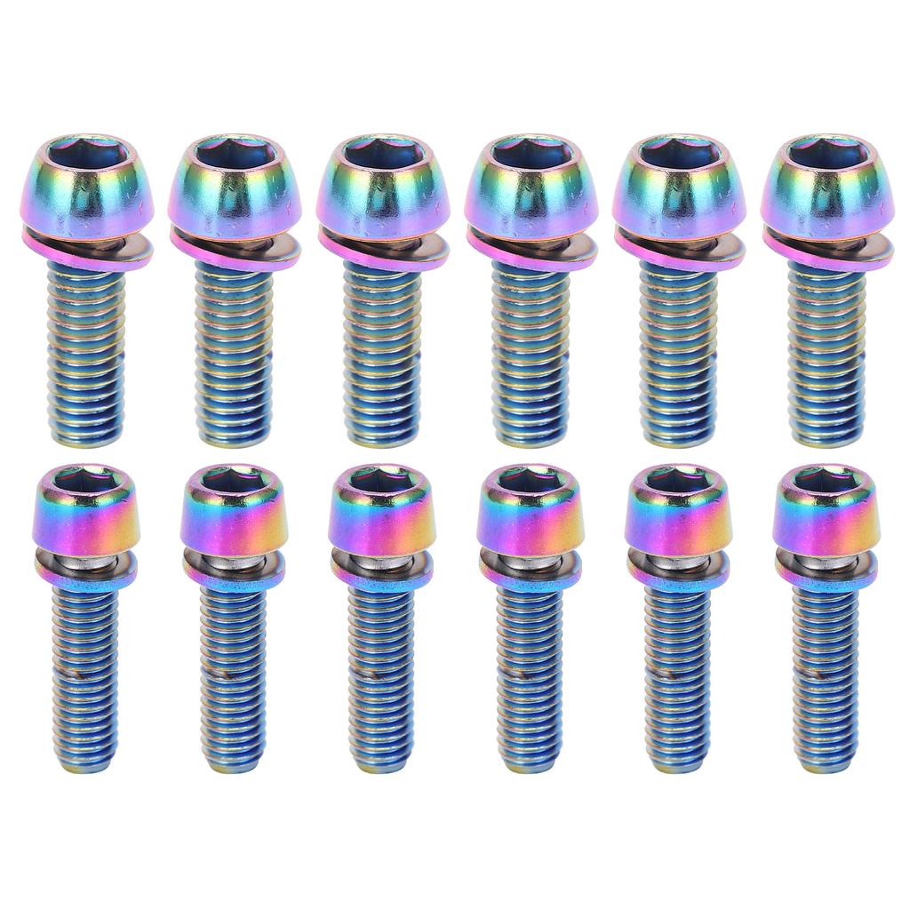 6Pcs/Set Stem Bolts M5x18mm Bicycle Handlebar Stem Screw With Washer MTB Road Bike Stem Riser Screw