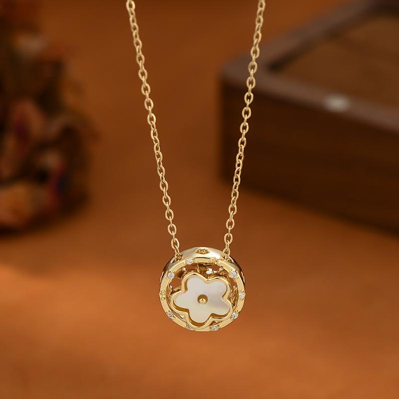 Halsketten Muschel Fünfblättrige Blume Halskette Frauen für Frauen Charms Mode Vintage Anhänger Schmuck Beliebte Accessoires