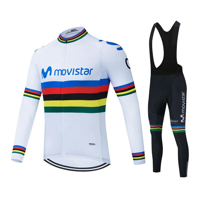2026 Movistar Team Dlouhý rukáv Cyklistické dresy Ropa Ciclismo Maillot Cyklistické oblečení Prodyšné Mtb Kolo Cyklistické oblečení