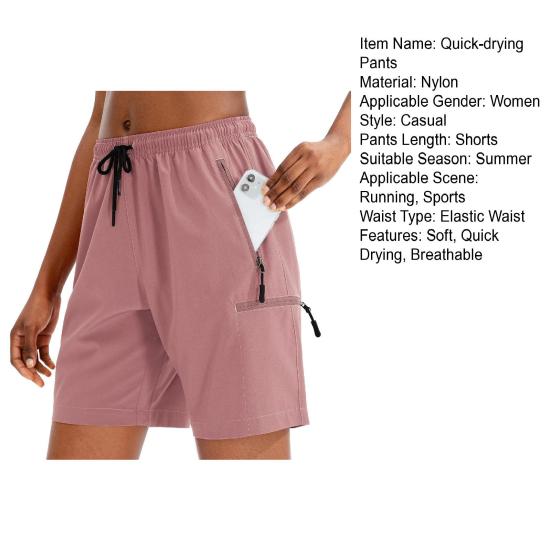 Women Summer Yoga Shorts Casual Quick-drying Breathable Gym Workout Short Pants Elastic Waist Drawstring Athletic Running Sports Fitness Shorts