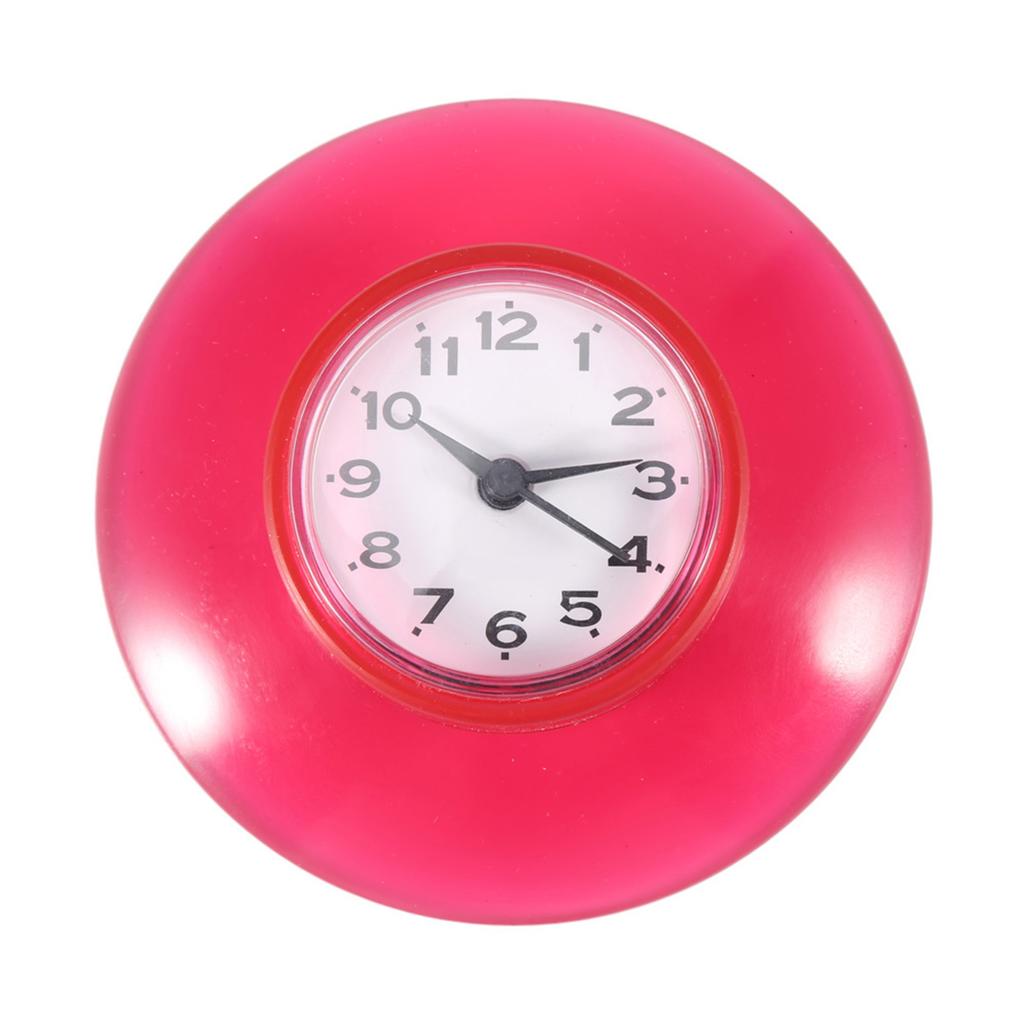 Bathroom Kitchen Mirror Suction Wall Clock Shower Waterproof Quartz Clocks Decoration White