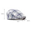 Damska wiosenno-letnia cienka oddychająca czapka w kratę, męska brytyjska czapka gazeciarza, retro beret