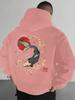 Men's Autumn/Winter Koi Pattern Hoodie Casual Long-Sleeved Pullover Sweatshirt Street Style Top