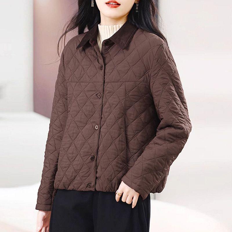 Fashionable and Elegant Mom's Short Cotton Jacket – Lightweight & Warm Coat for Casual and Stylish Moms