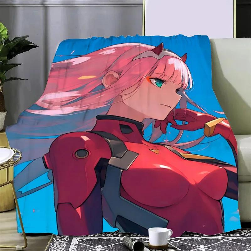 Sexy Girl ZERO TWO DARLING Printed Blanket Picnic Blankets Warm Blanket Soft and Comfortable Blanket Home Travel Birthday Gifts