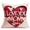 New Mother's Day Gift Text Love Pattern Pillowcase Linen Print Decorative Pillow Cushion Cover