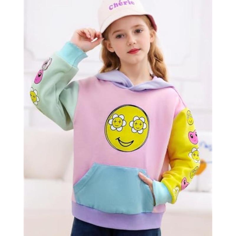 Girls Hoodies, Graphic Long Sleeve Sweatshirt Pullover, Ages 4-12