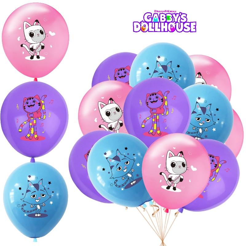 Gabby Dollhouse Themed Party Balloons 12 Inch Latex Balloons Assorted Colors With Logo Printing