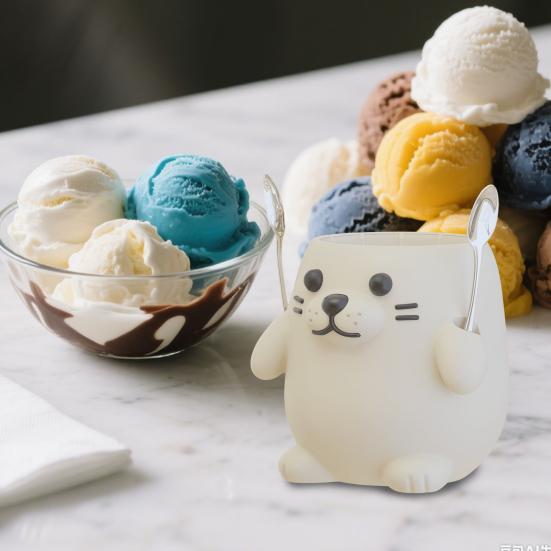 Ice Cream Pint Sleeves Cover with Spoon Handle Cute Animal