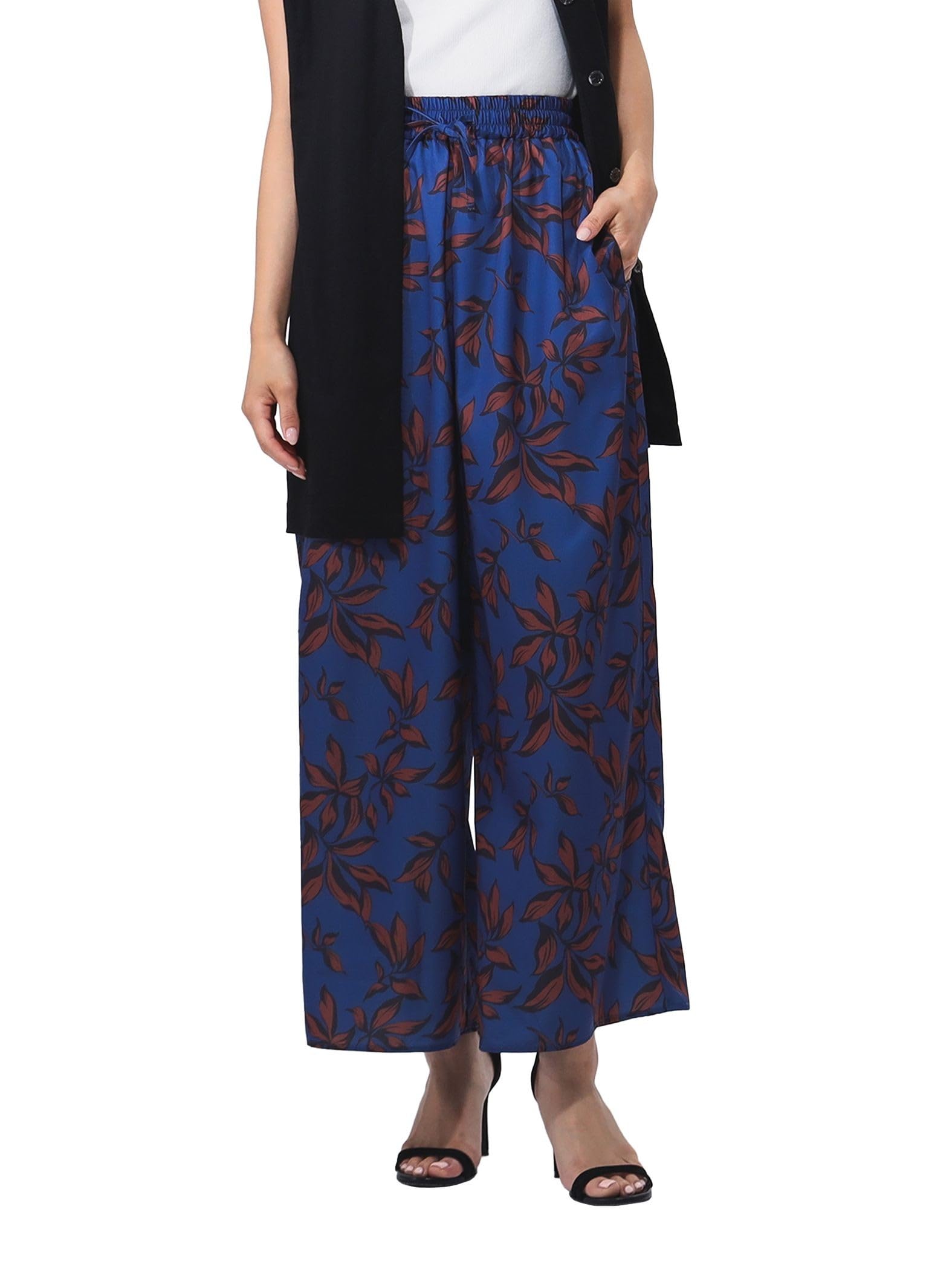 

Life Store by Pants с принтом в виде листьев, брюки NAVY M [Beaming Beams] (С-М) Женский