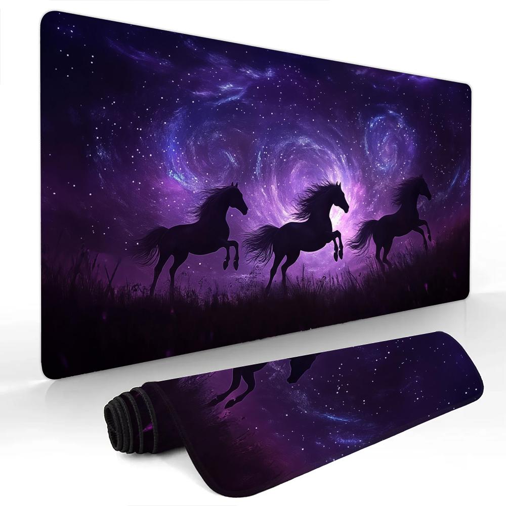 Purple Galaxy and Horse Mouse Pad Large Computer Office Game Table Mats Rubber Antislip XXL mouse mat HDP Long Desk Pads
