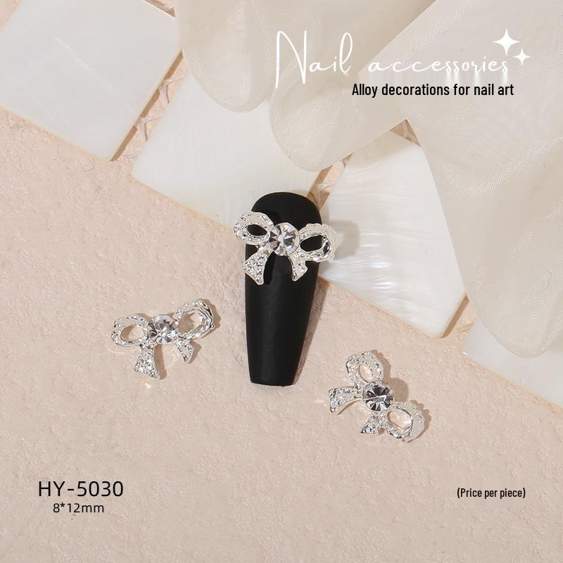 Nail Art Decorations: Bow, Heart, Moon, Flower, Butterfly, Rhinestones