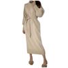 Women's And Winter Fashion Loose Turtleneck Button-down Sweater Solid Color Casual Dress