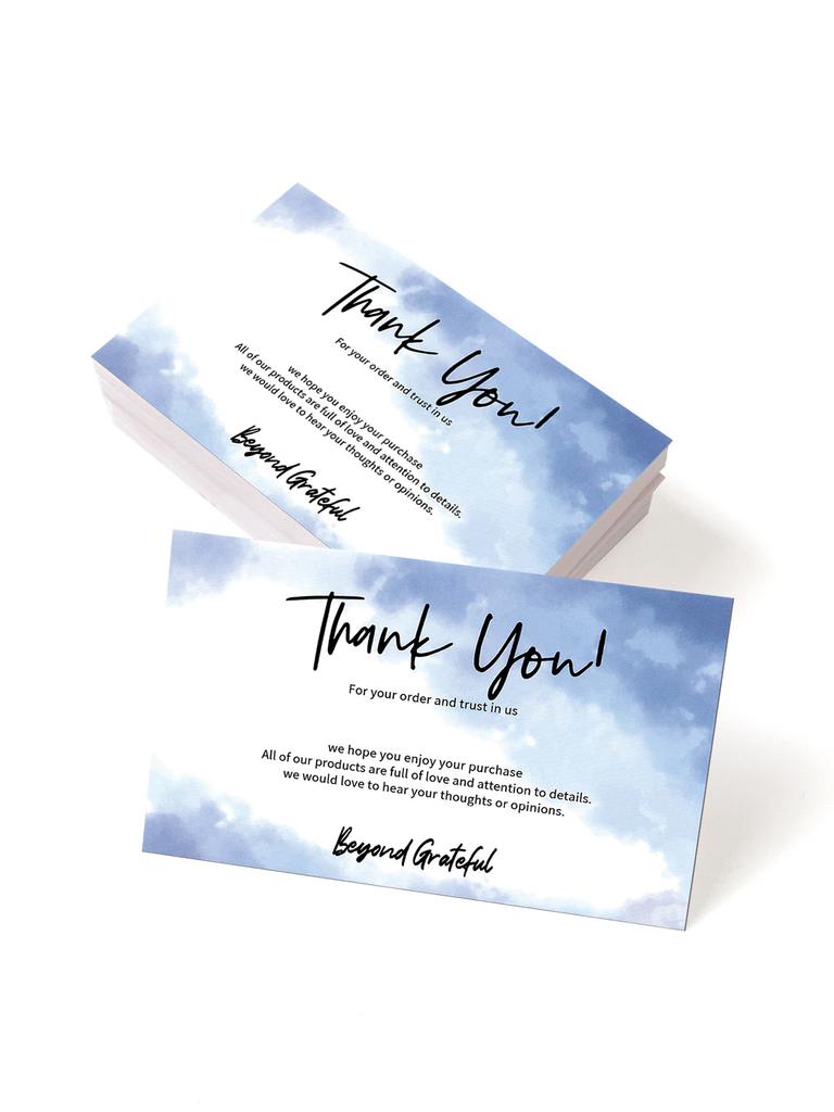 50/100pcs/pack Thank You Cards Gift Gift Holiday Greeting Cards Wedding Business Party Invitation
