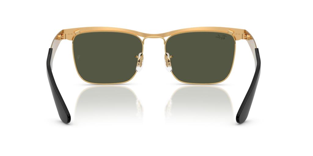 Ray-Ban Sunglasses Frame Color Sandblasted Legend Lens 56mm 0RB3875, (Front) Gold, Color Green,