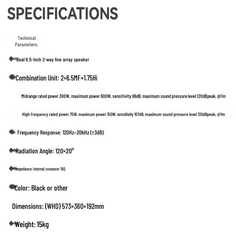 Changtu CH-XZ-206 Dual 6-inch Line Array Speaker (CN Version)