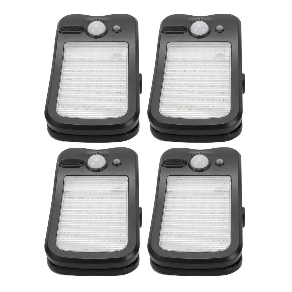4pcs Clip On Solar Motion Sensor Lights 3 Modes Intelligent LED Light IP65 Water Proof for Fence Gutters Patio Camping