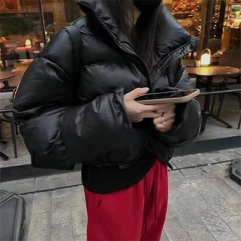 Parka Invernali da Donna Streetwear Spesso All-Match Giacca in Piuma da Donna Comodo Semplice Corto Caldo Cappotto