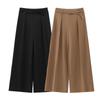 2025 Spring Women's Solid Color Belted Loose Wide-Leg Casual Long Pants