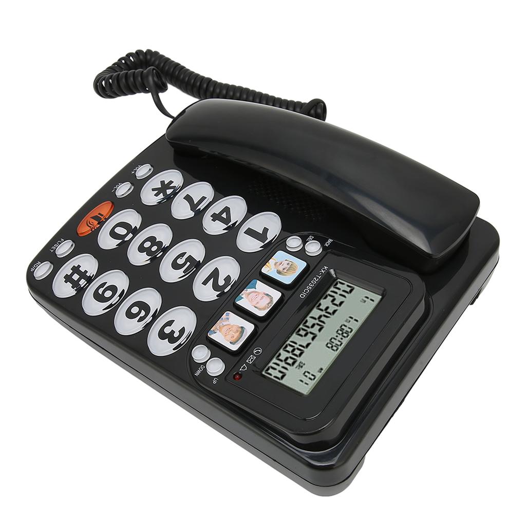 Corded Phone Caller ID Adjustable Ringtone Shortcuts Memory Wired Landline with Indicator for Home Office