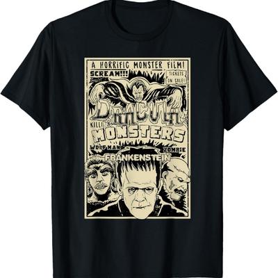 Vintage Halloween Film Poster Horrorfest Oude Tijd Horror T-shirt