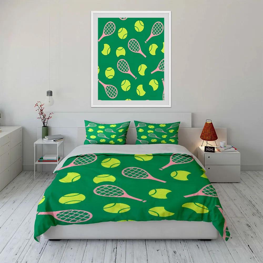 "Tennis Themed Decorative Set" Soft Comfortable Duvet Cover Bedding Set Included 1*Duvet Cover & 2*Pillowcases gift