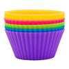6 Stück Silikon Muffin Eierkuchen Backformen Antihaft Lebensmittelqualität Form für Ofen Mikrowelle & Gefrierschrank Leicht zu lösend Wiederverwendbare Kuchenform für Cupcakes Brot