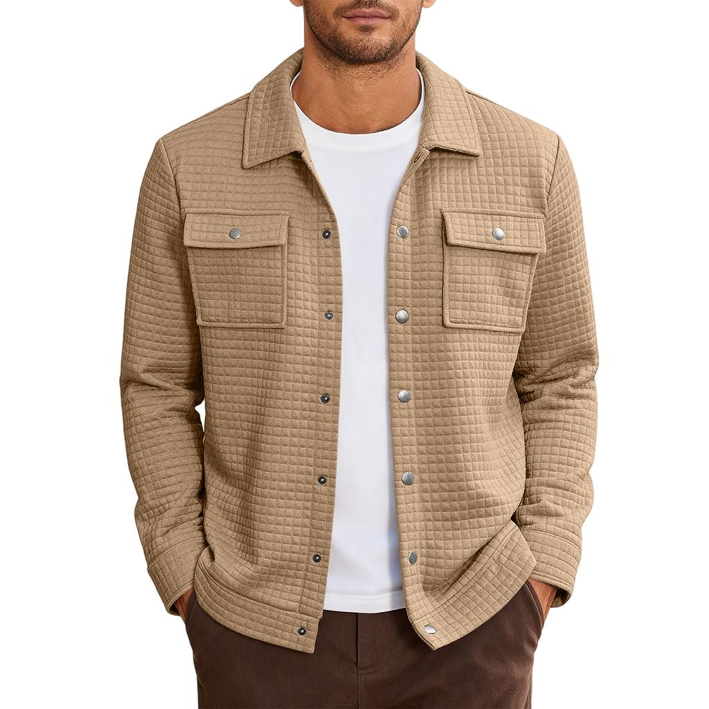 Men's Relaxed-Fit Casual Jacket Long-Sleeve Outerwear