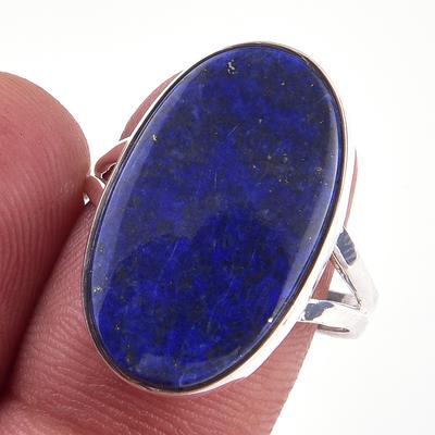Natural Lapis Lazuli Gemstone Handmade 925 Solid Sterling Silver Ring S.9 S0e35