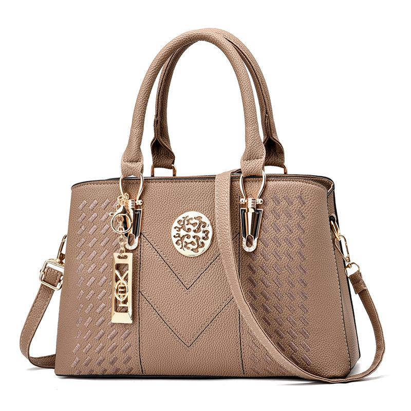 WTEMPO Solid Color Simple Zipper PU Bags Versatile Women's Handbags Large Capacity Shoulder Crossbody Faux Leather Bags