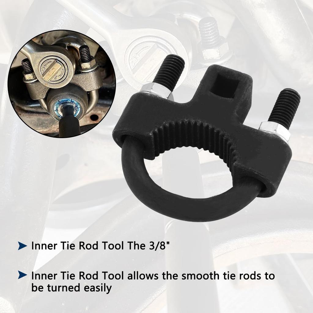 Inner Tie Rod Removal Tool 3/8” Tie Rod End Removal Tools 30-42Mm,Inner Tie Rod Hex Wrench Repair Removal Tools 29-42 Mm With 1/2" Drive Black