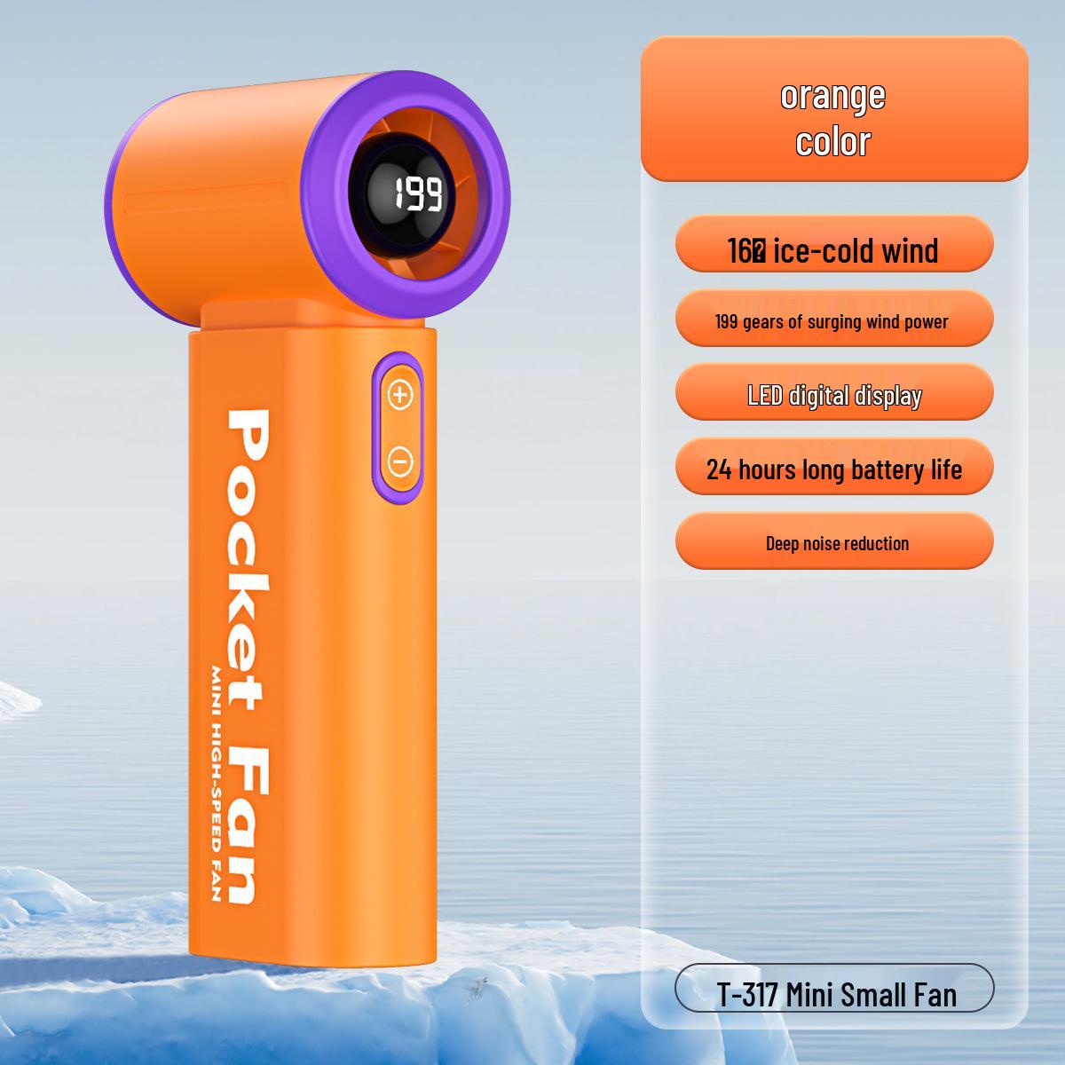 

2026 Compact Handheld Fan with Strong Cold Wind & Long Battery Life 61*37*133.5