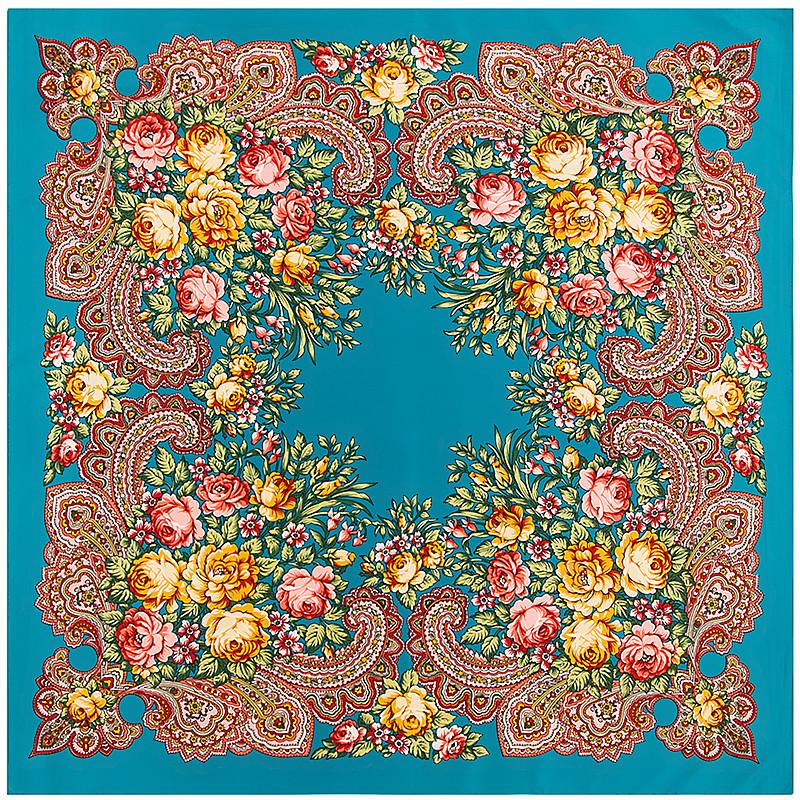 POBING Silk Scarf Women Square Scarves Wraps Cashew Floral Print Neckerchief Female Foulards Silk Hijabs Lady Bufandas 100x100CM