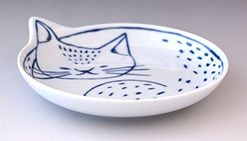 Ishimaru Togei Hasami Ware Coneco Cat-Patterned Plates, Small Plates, Side Plates, 12cm Diameter, Set of 4, Gift, Cat-themed Merchandise, Microwave an