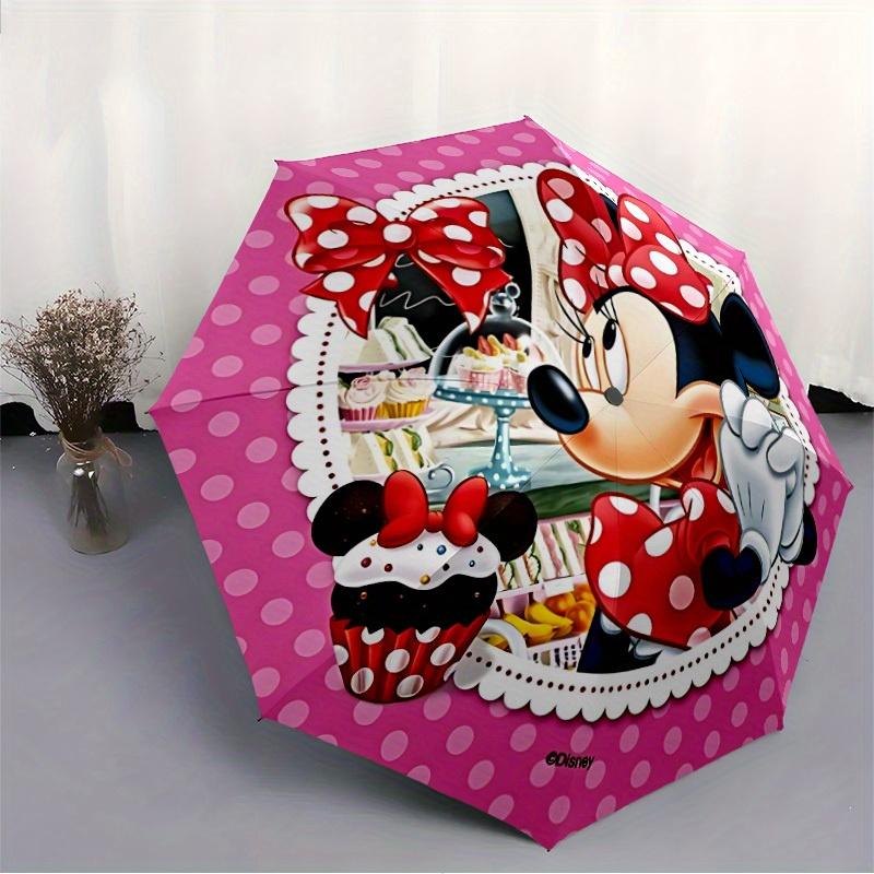 1pc Minnie Mouse Automatic Folding Umbrella, 8-Rib Portable & Foldable Design,  Highqualityy0722037