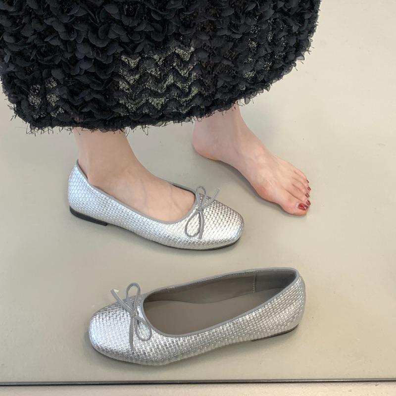 Fashion Flats for Women Boat Shoes Elegant Office Lady Shoes Casual Women Flats Soft Comfortable Flat Shoes Gold Silver